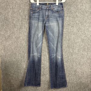 7 For All Mankind Jeans Womens Size 27 Blue A Pocket Bootcut Grunge Cowgirl Boho
